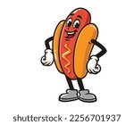 vector mascot illustration of Hot dog standing pose