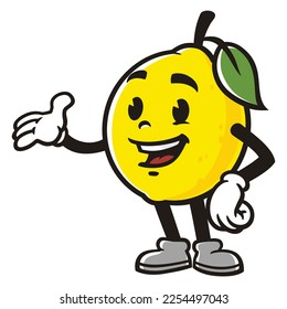 vector mascot illustration of Lemon standing