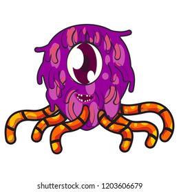 vector mascot illustration litlle monsters with tentacles