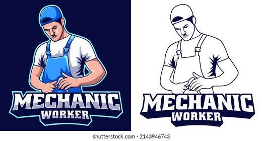 Vector Mascot Illustration of Mechanic Guy