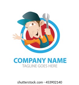 Vector Mascot Illustration of Mechanic Guy
