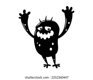 vector mascot illustration of Monster silhouette