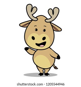 vector mascot illustration moosey say hay