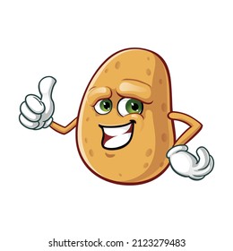 vector mascot illustration of a potato without a chef's hat