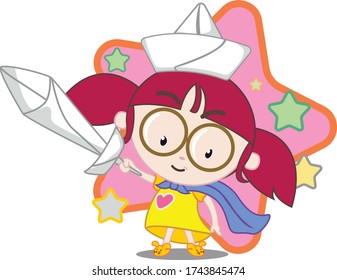 vector mascot illustration the power of a cute little knigt