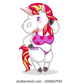 vector mascot illustration pretty unicorn teaser