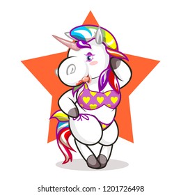 vector mascot illustration pretty unicorn teaser