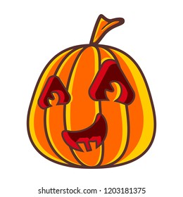 vector mascot illustration pumpkin in halloween day