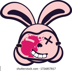 vector mascot illustration punk bunny