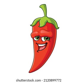 ilustración vectorial de mascota del chile rojo sin manos
