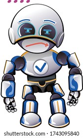 vector mascot illustration robot out of words