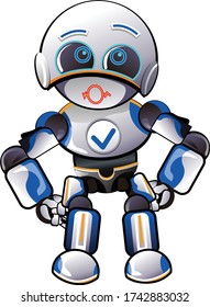 vector mascot illustration robot that is amazed
