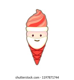 vector mascot illustration santa ice cream