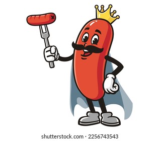 vector mascot illustration of Sausage King