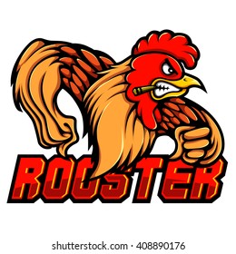 Vector Mascot Illustration of Smoking Rooster