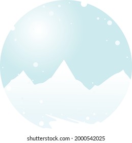 vector mascot illustration of snow mountain background