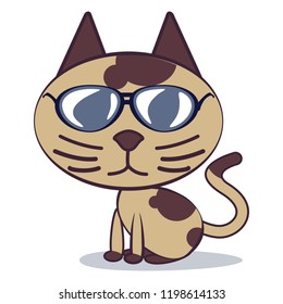 vector mascot illustration stylish brown cat