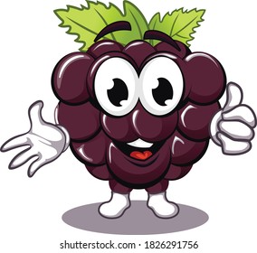 Vector mascot illustration of sweet blackberry