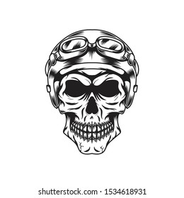 Vector mascot illustration template of skull rider for sport biker logo