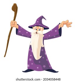 vector mascot illustration of wizard with wand