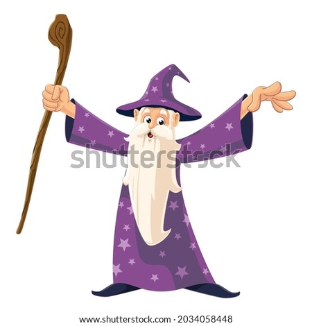 vector mascot illustration of wizard with wand