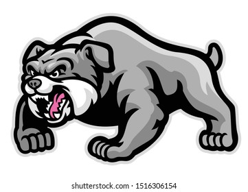 vector of mascot of muscle bulldog