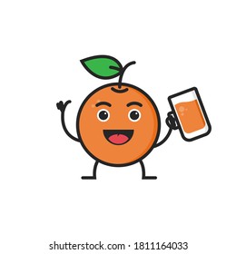 pose de limón naranja de mascota vectorial 
