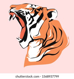 vector mascot of a roaring tiger head