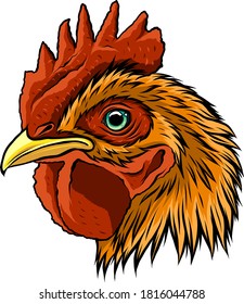 vector mascot of rooster head illustration art