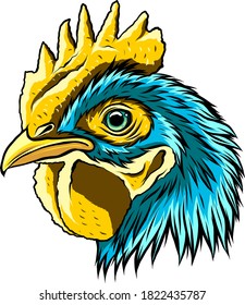 vector mascot of rooster head illustration art