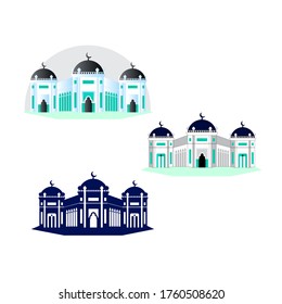 Vector of Masjid Raya Medan with 3 styles