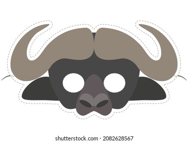 Vector mask of Buffalo. Animal mask for children.