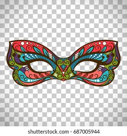 Vector mask colored mask in butterfly colors isolated on transparent background