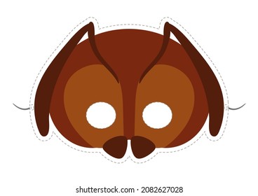 Máscara vectorial de hormiga linda. Máscara animal para los niños.