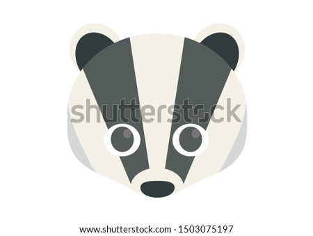 Vector mask of cute badger. Animal mask. 