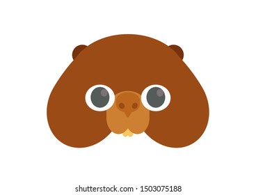 Vector mask of cute beaver. Animal mask. 