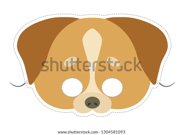 Máscara vectorial de perro lindo.: vector de stock (libre de regalías) 1304581093 Shutterstock