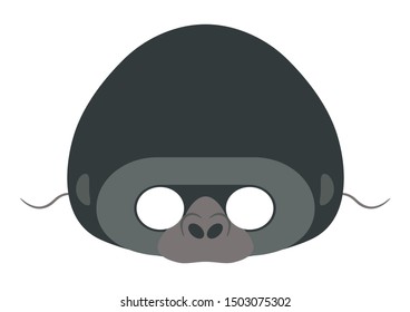 Vector mask of cute gorilla. Animal mask. 