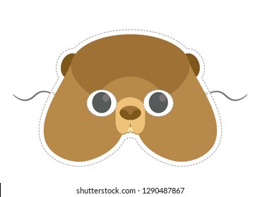 Vector mask of cute groundhog. Groundhog day decoration.