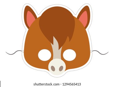 Vector mask of cute horse.  