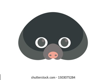 Vector mask of cute mole. Animal mask. 