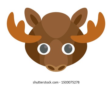 Vector mask of cute moose. Animal mask. 
