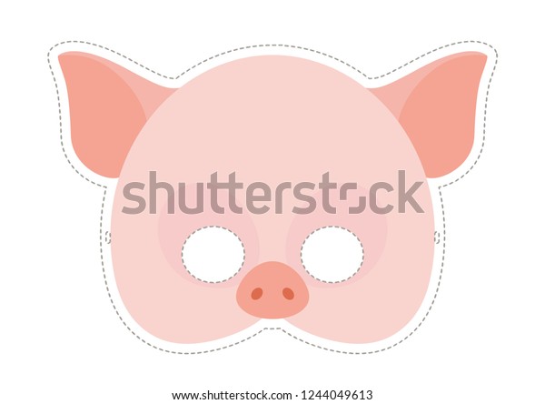 Vector mask\
of cute pig. Animal masks for\
children.