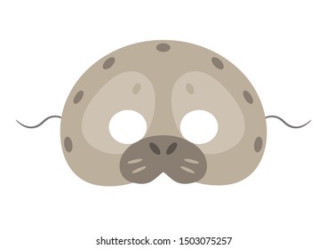 Vector mask of cute seal. Animal mask. 