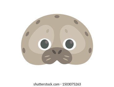 Vector mask of cute seal. Animal mask. 