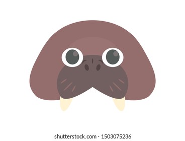 Vector mask of cute walrus. Animal mask. 