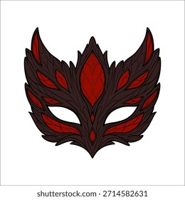 vector mask design with detailed line art