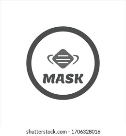 Vector mask icon, prevent corona virus pandemic, with a white background.
