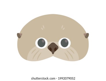 Vector mask of illustration of cute Sea Otter. Animal paper face masks for children.