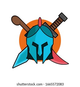Vektorillustration-Maske Ritter-Illustrationssymbol Vektorillustration flaches Design